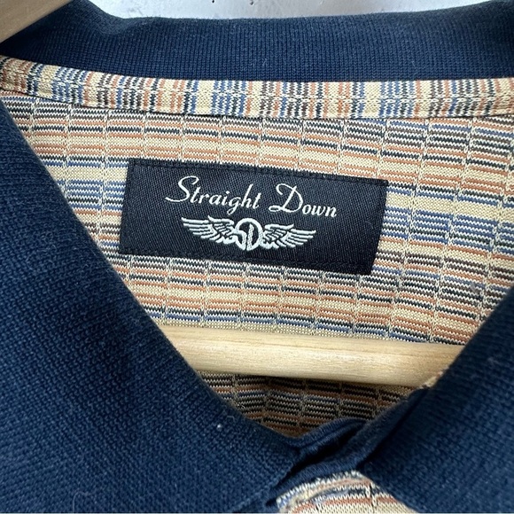 Straight Down Men’s Size XXL Bear Dance Golf Course Beige & Blue Polo Shirt - Picture 5 of 10